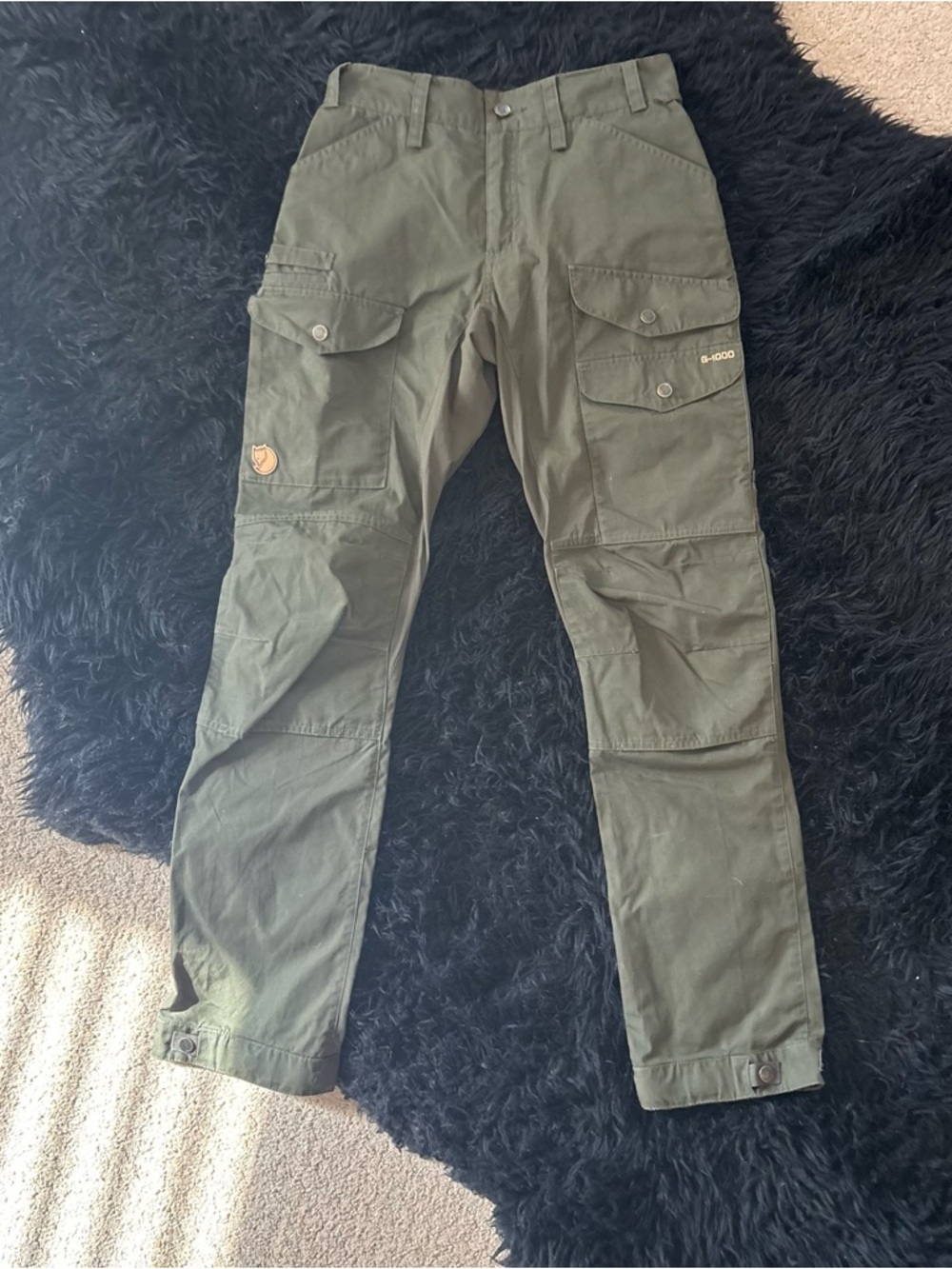 Fjallraven cotton waxed olive pants